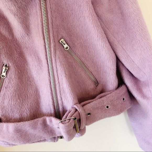 Forever 21 Lavender Fleecey Motorcycle Jacket - Picture 5 of 9